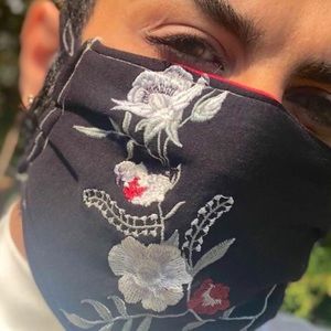 Floral lace face mask